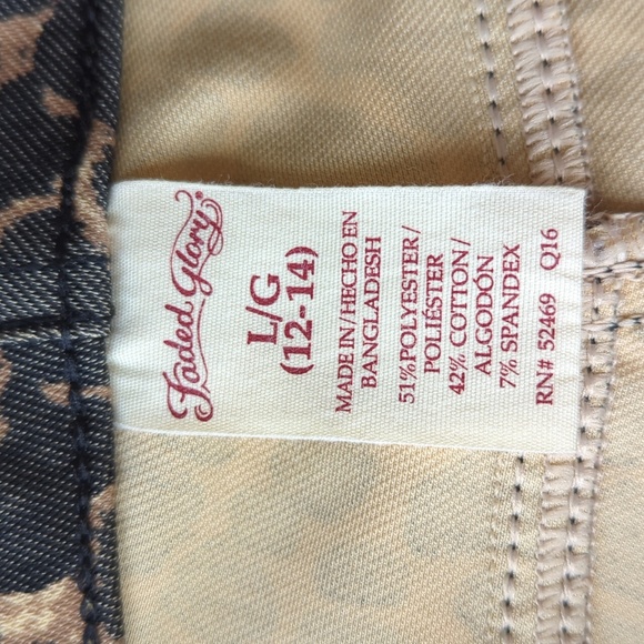 Faded Glory Cheetah Print Skinny Ankle Pants L Black Brown 12-14 - Picture 3 of 11